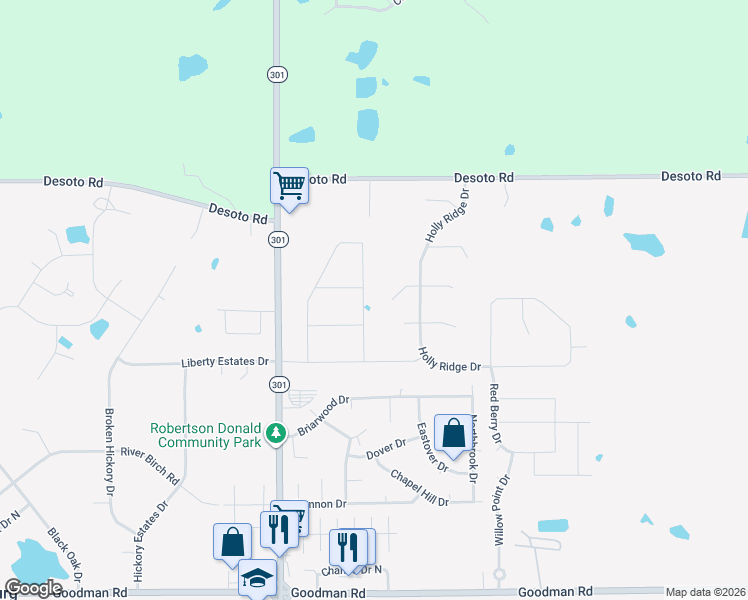 map of restaurants, bars, coffee shops, grocery stores, and more near 5697 Darby Cove West in Horn Lake