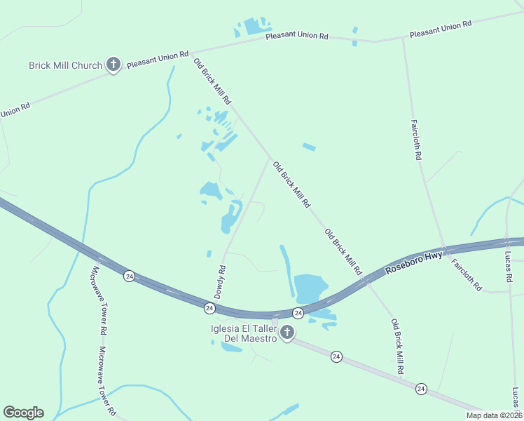 map of restaurants, bars, coffee shops, grocery stores, and more near 85 Ld Johnson Lane in Roseboro