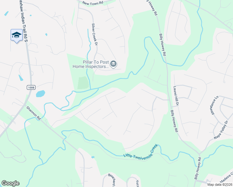 map of restaurants, bars, coffee shops, grocery stores, and more near 5507 Verrazano Drive in Waxhaw