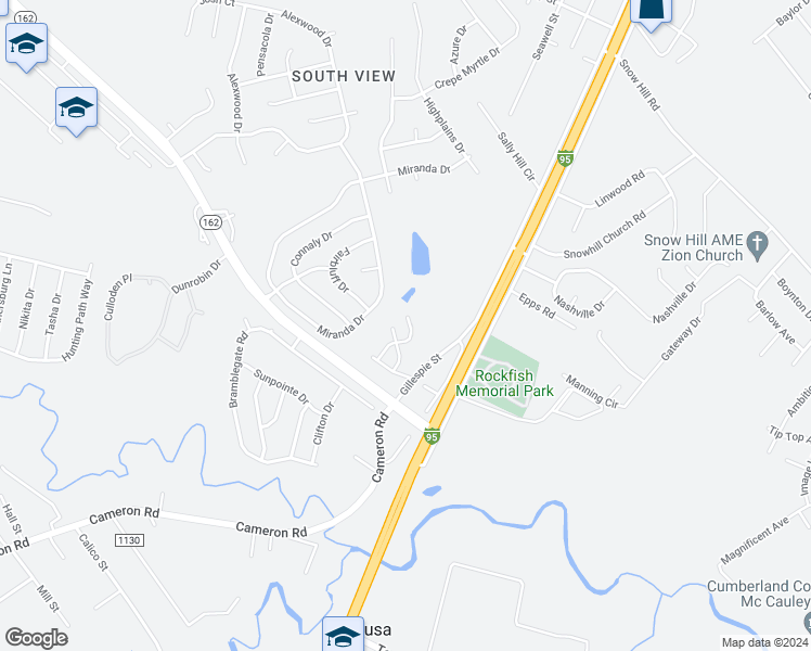 map of restaurants, bars, coffee shops, grocery stores, and more near 3204 Sperry Branch Way in Fayetteville
