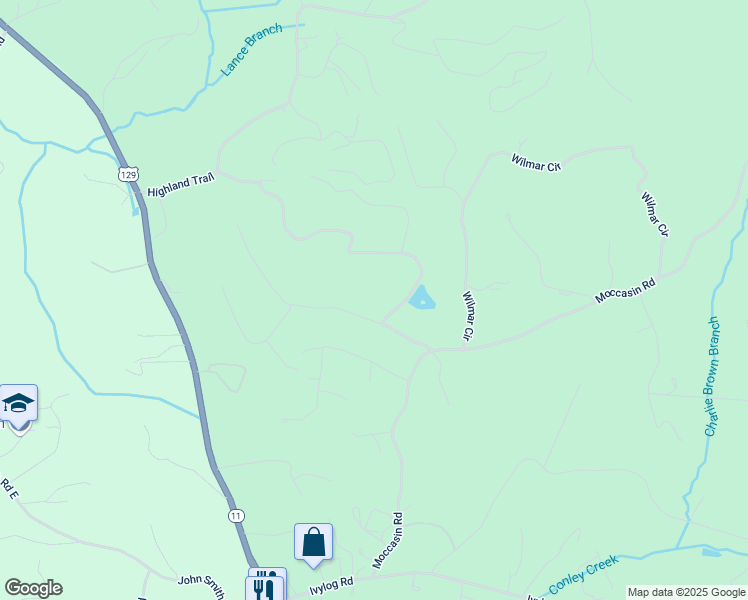 map of restaurants, bars, coffee shops, grocery stores, and more near 180 Lance Crossing Road in Blairsville