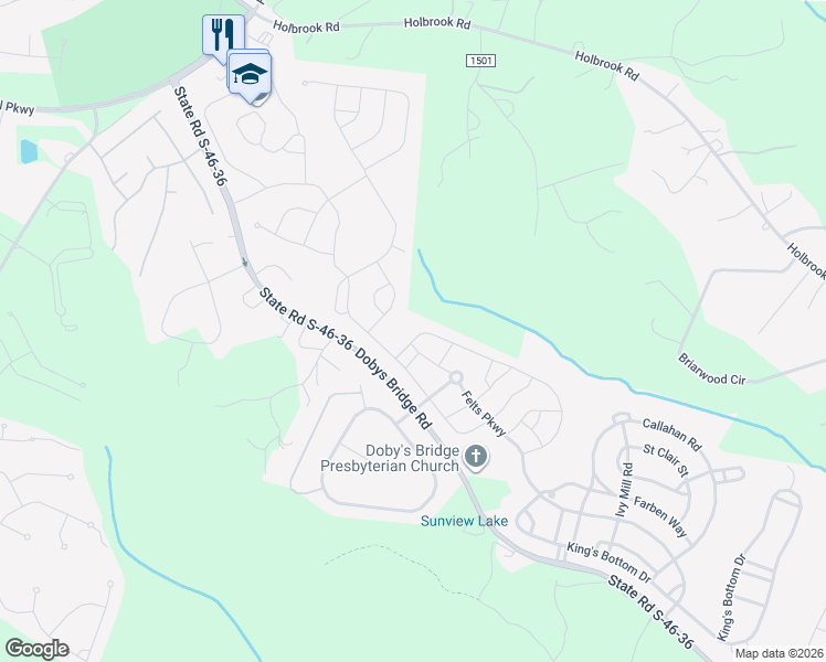 map of restaurants, bars, coffee shops, grocery stores, and more near 1243 Thomas Knapp Parkway in Fort Mill