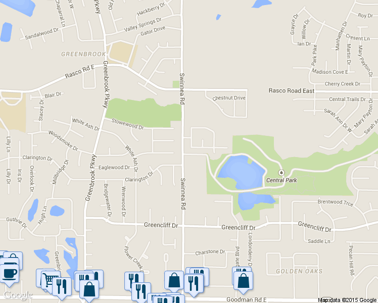 map of restaurants, bars, coffee shops, grocery stores, and more near 1039 Parkview Circle South in Southaven