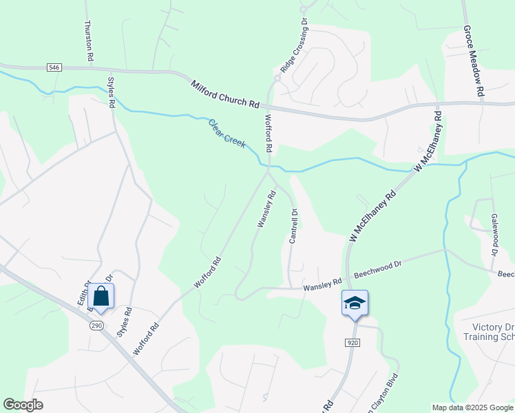 map of restaurants, bars, coffee shops, grocery stores, and more near 142 Wofford Road in Taylors