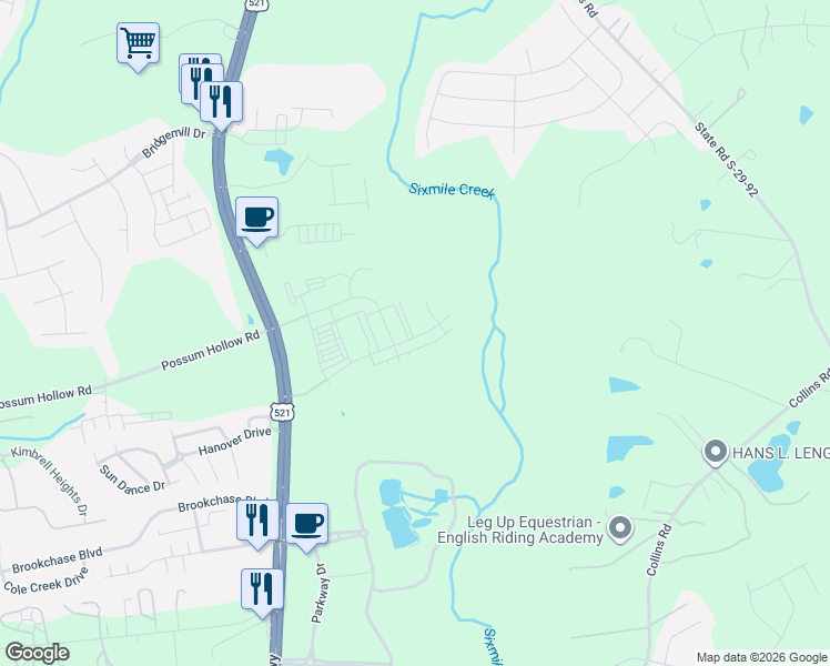 map of restaurants, bars, coffee shops, grocery stores, and more near 8918 Charlotte Highway in Indian Land