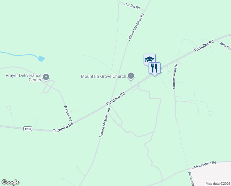 map of restaurants, bars, coffee shops, grocery stores, and more near 2745 Fulford McMillan Road in Raeford