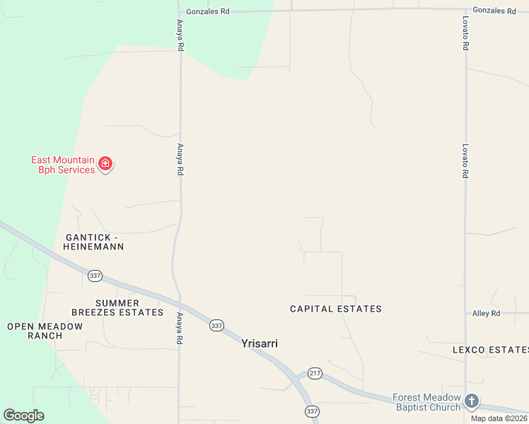 map of restaurants, bars, coffee shops, grocery stores, and more near 7 Scott Court in Tijeras