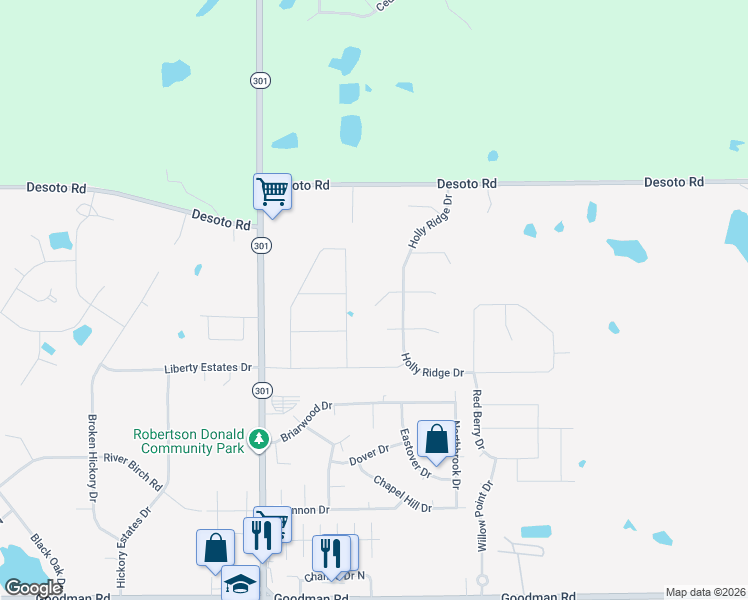 map of restaurants, bars, coffee shops, grocery stores, and more near 5697 Darby Cove West in Horn Lake