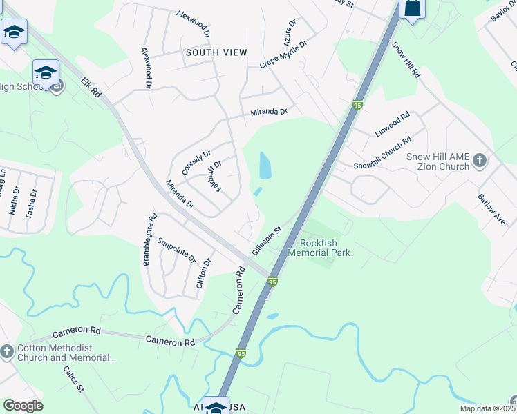 map of restaurants, bars, coffee shops, grocery stores, and more near 3210 Sperry Branch Way in Fayetteville