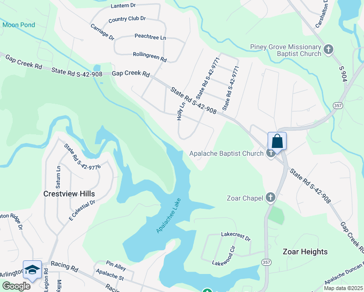 map of restaurants, bars, coffee shops, grocery stores, and more near 210 Holly Lane in Greer