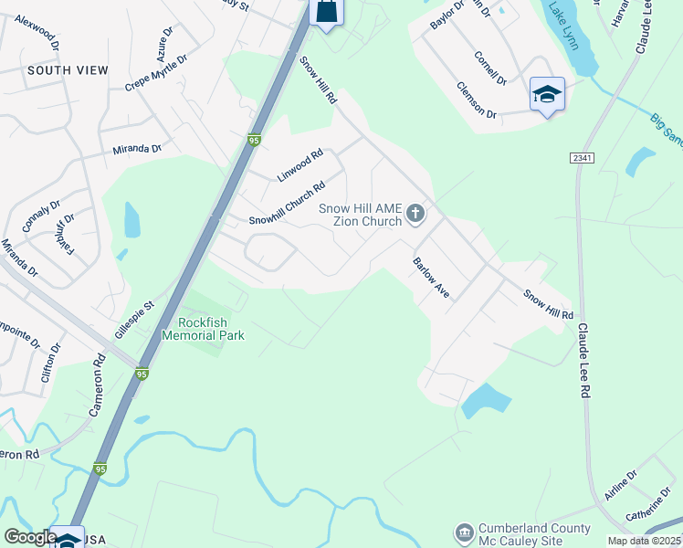 map of restaurants, bars, coffee shops, grocery stores, and more near 4094 Nashville Drive in Fayetteville