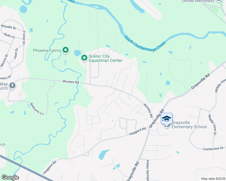 map of restaurants, bars, coffee shops, grocery stores, and more near 26 Sherwood Forest Drive in Ringgold