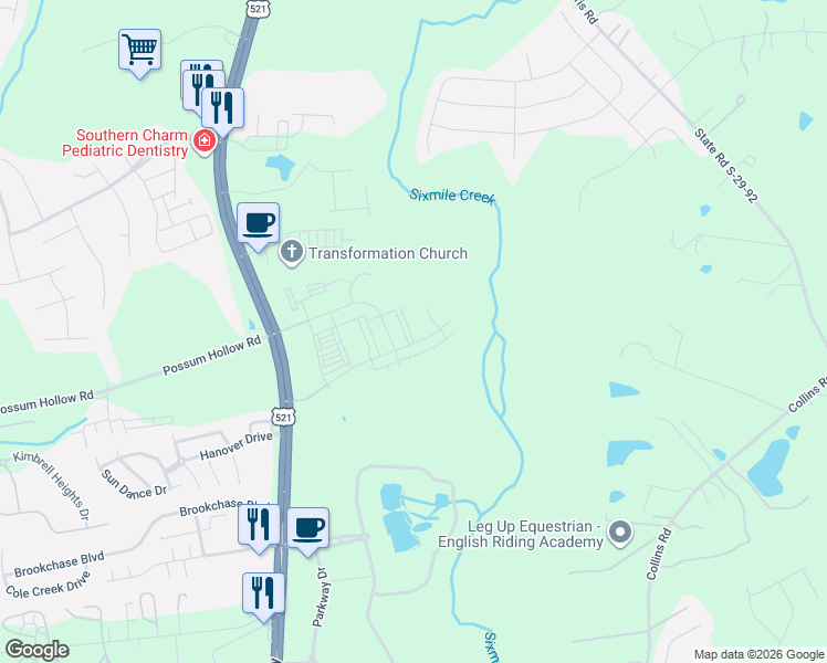 map of restaurants, bars, coffee shops, grocery stores, and more near 8918 Charlotte Highway in Indian Land