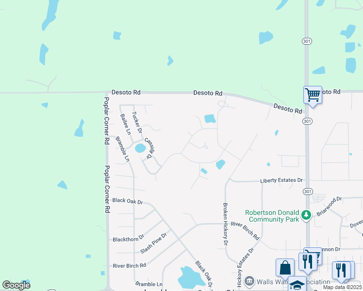 map of restaurants, bars, coffee shops, grocery stores, and more near 7733 Melisa Drive in Walls