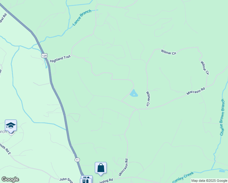 map of restaurants, bars, coffee shops, grocery stores, and more near 180 Lance Crossing Road in Blairsville