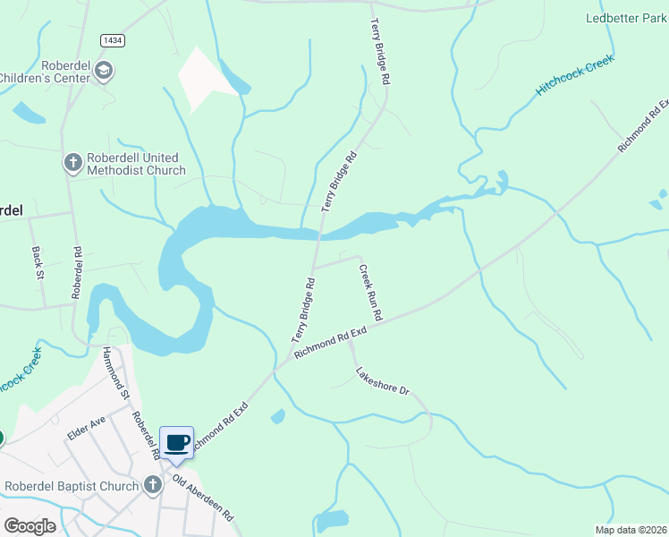 map of restaurants, bars, coffee shops, grocery stores, and more near 142 Terry Bridge Road in Rockingham