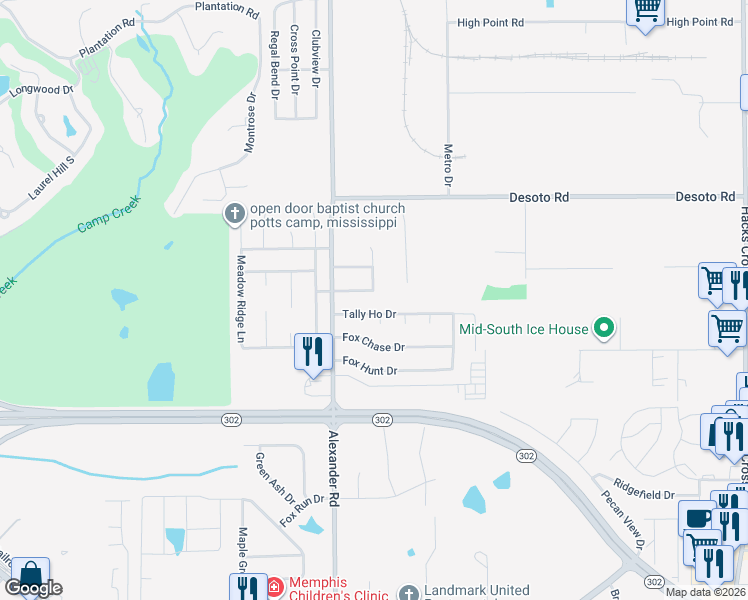 map of restaurants, bars, coffee shops, grocery stores, and more near 7762 Keely Cove in Olive Branch