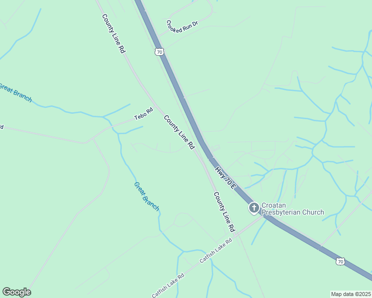 map of restaurants, bars, coffee shops, grocery stores, and more near 103 Croatan Woods Drive in New Bern