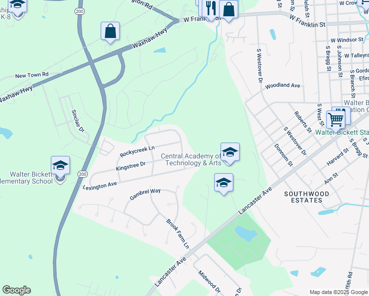 map of restaurants, bars, coffee shops, grocery stores, and more near 1009 Southridge Drive in Monroe