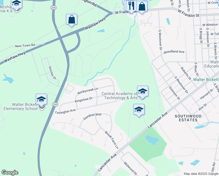 map of restaurants, bars, coffee shops, grocery stores, and more near 1911 Rockycreek Lane in Monroe