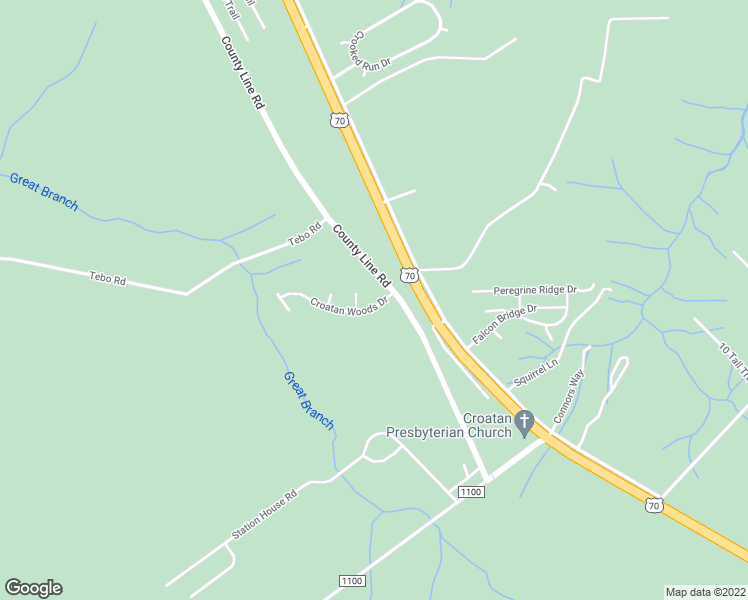 map of restaurants, bars, coffee shops, grocery stores, and more near 104 Croatan Woods Drive in New Bern