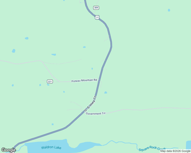 map of restaurants, bars, coffee shops, grocery stores, and more near 346 Poteau Mountain Road in Waldron