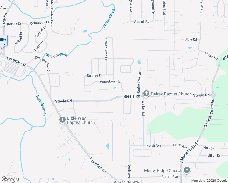 map of restaurants, bars, coffee shops, grocery stores, and more near 63 Honeyberry Lane in Rossville