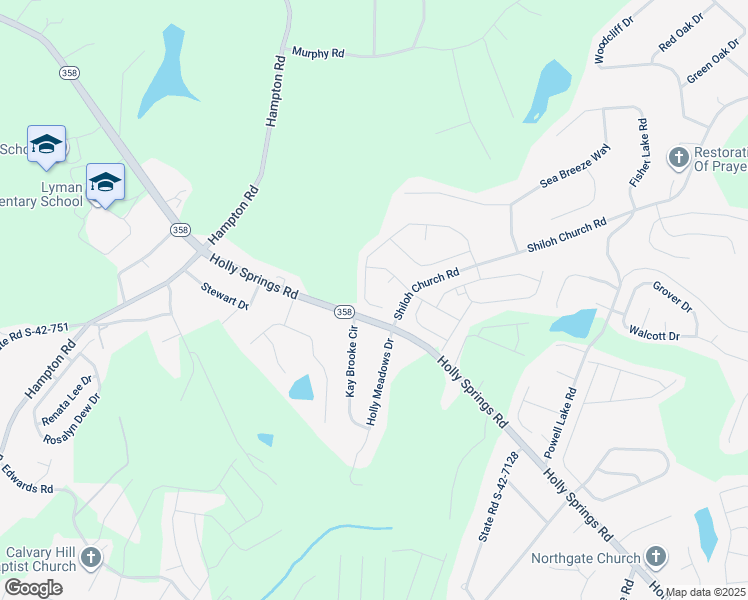 map of restaurants, bars, coffee shops, grocery stores, and more near 491 Hobson Way in Lyman