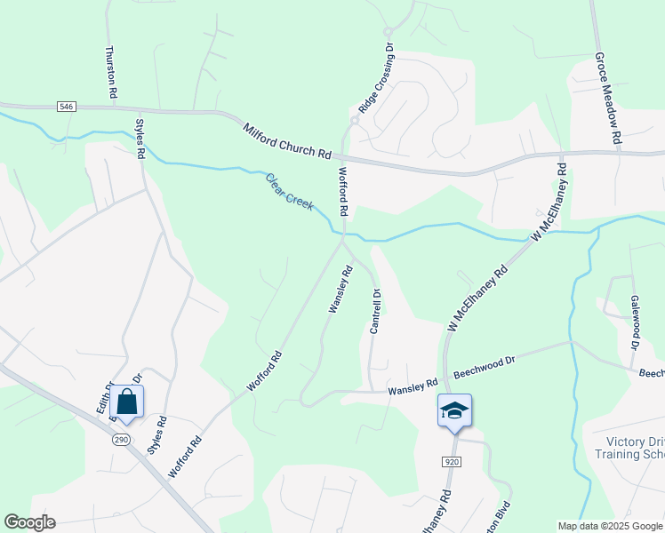 map of restaurants, bars, coffee shops, grocery stores, and more near 2 Wofford Road in Taylors