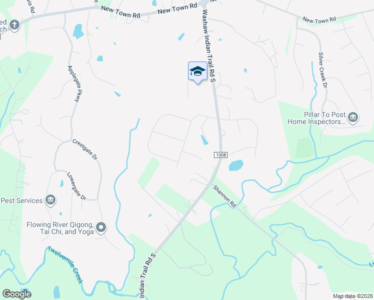 map of restaurants, bars, coffee shops, grocery stores, and more near 805 Brookmeade Drive in Waxhaw