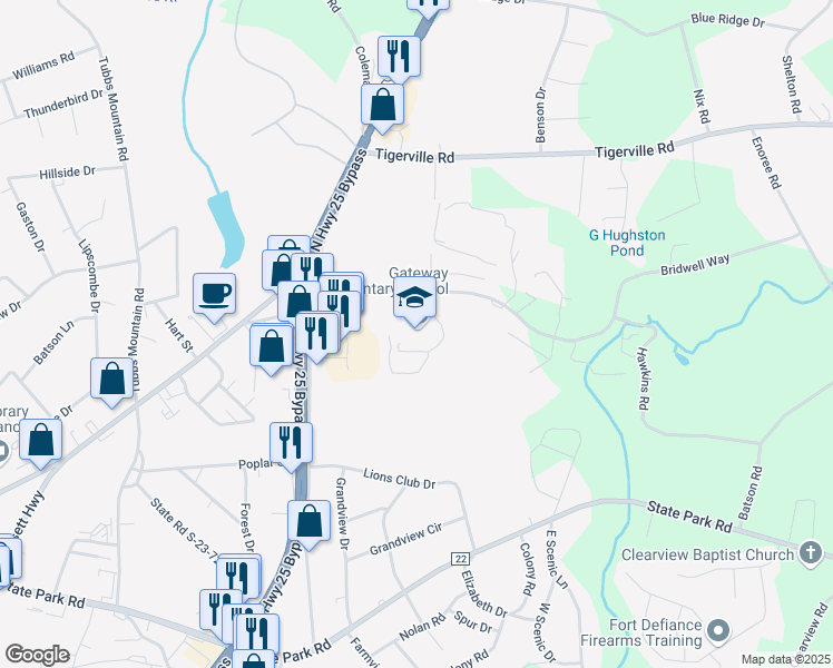 map of restaurants, bars, coffee shops, grocery stores, and more near 200 Hawkins Road in Travelers Rest