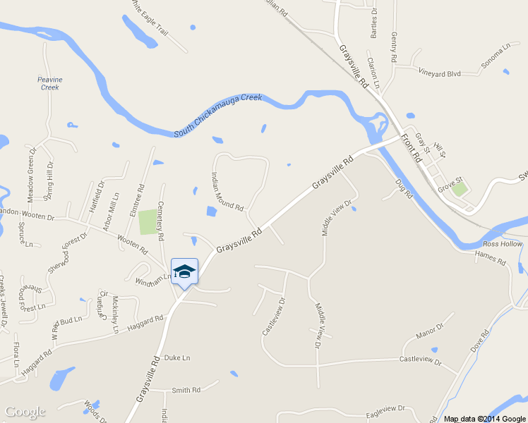map of restaurants, bars, coffee shops, grocery stores, and more near 1415 Graysville Road in Ringgold