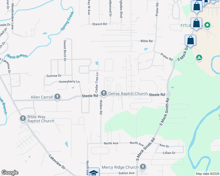 map of restaurants, bars, coffee shops, grocery stores, and more near 58 Pepper Corn Lane in Rossville