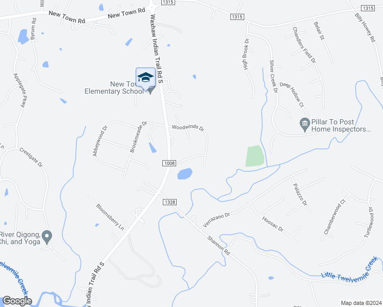map of restaurants, bars, coffee shops, grocery stores, and more near 1404 Willow Ridge Lane in Waxhaw