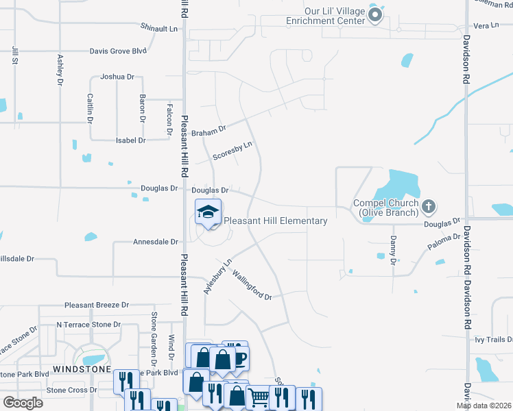 map of restaurants, bars, coffee shops, grocery stores, and more near 7648 Wisteria Drive in Olive Branch