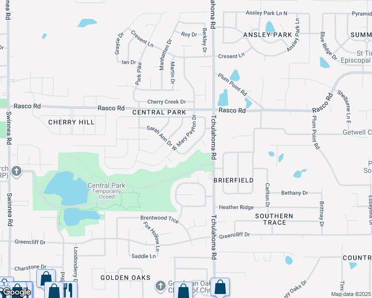 map of restaurants, bars, coffee shops, grocery stores, and more near 7805 Sarah Ann Drive South in Southaven