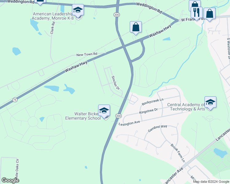 map of restaurants, bars, coffee shops, grocery stores, and more near 901 Skywatch Lane in Monroe