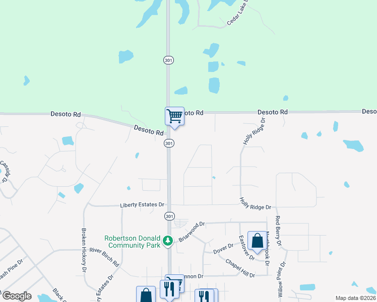 map of restaurants, bars, coffee shops, grocery stores, and more near 7854-7990 State Highway 301 in Horn Lake