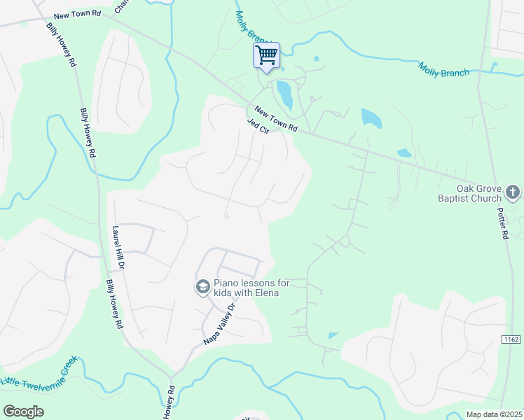 map of restaurants, bars, coffee shops, grocery stores, and more near 4605 Sandtyn Drive in Waxhaw