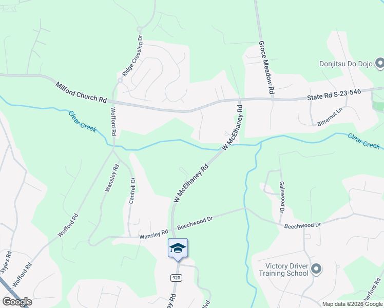map of restaurants, bars, coffee shops, grocery stores, and more near 385 West McElhaney Road in Taylors