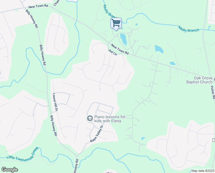 map of restaurants, bars, coffee shops, grocery stores, and more near 4705 Sandtyn Drive in Waxhaw