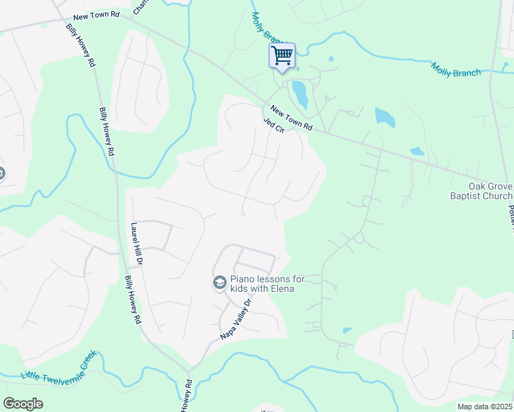 map of restaurants, bars, coffee shops, grocery stores, and more near 4705 Sandtyn Drive in Waxhaw