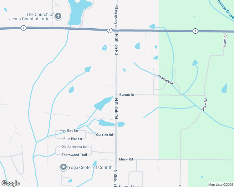 map of restaurants, bars, coffee shops, grocery stores, and more near 6537-6549 North Shiloh Road in Corinth
