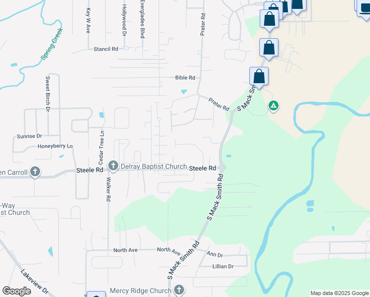 map of restaurants, bars, coffee shops, grocery stores, and more near 183 Briarstone Drive in Rossville