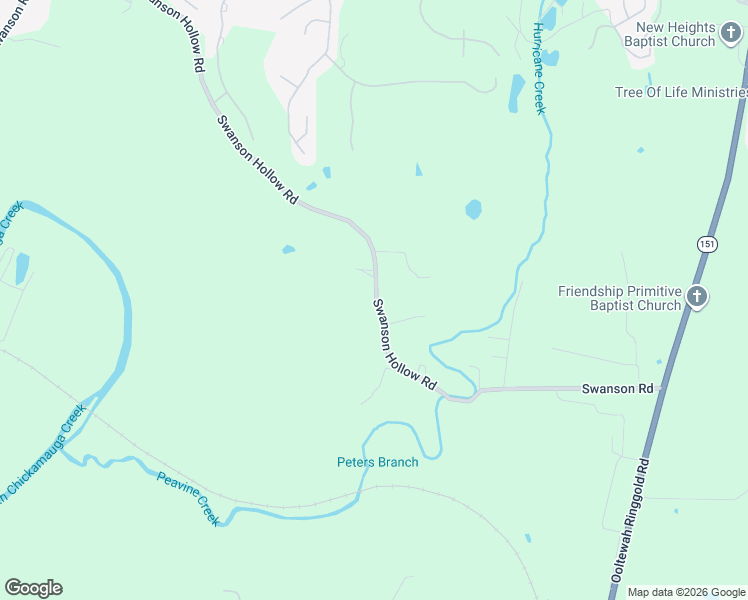map of restaurants, bars, coffee shops, grocery stores, and more near 851 Swanson Road in Ringgold
