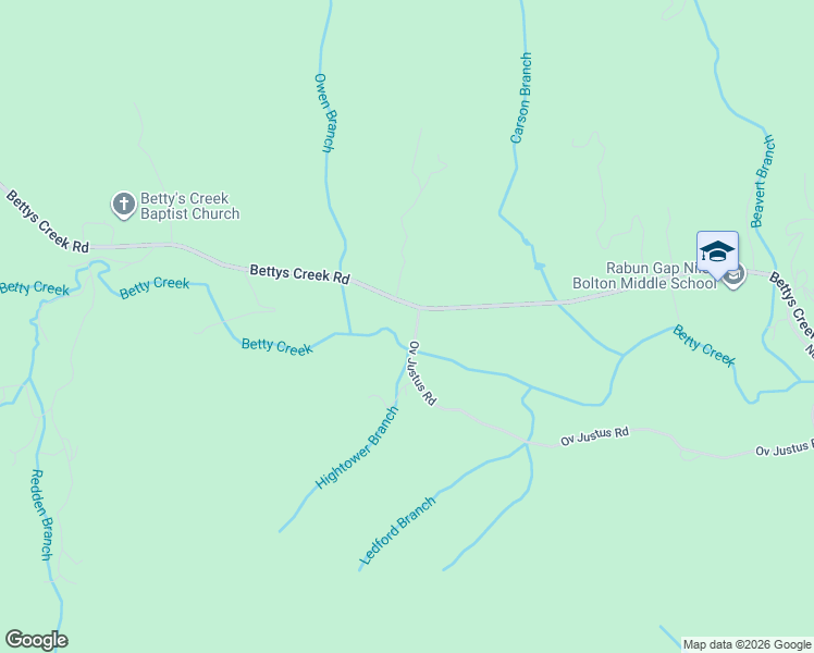 map of restaurants, bars, coffee shops, grocery stores, and more near 24 Ov Justus Road in Rabun Gap