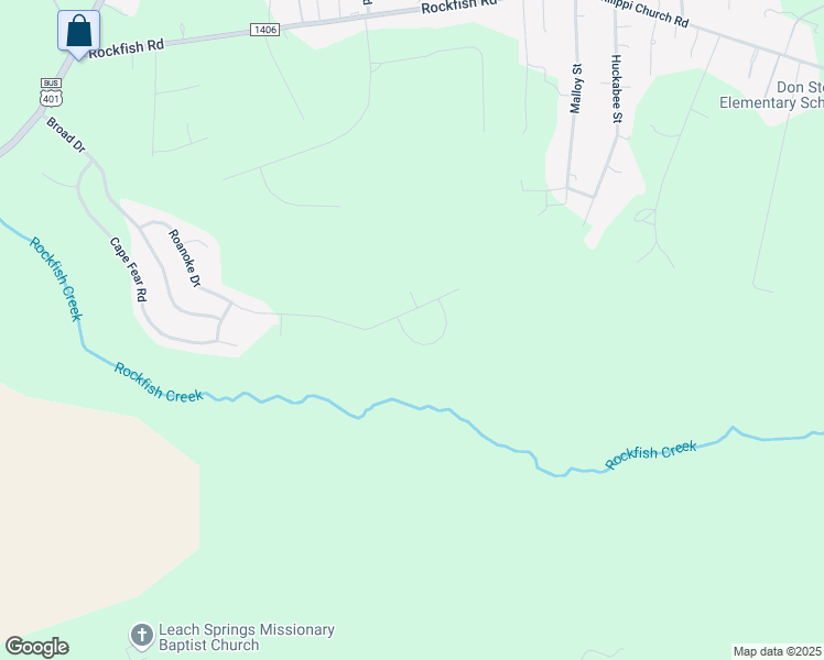 map of restaurants, bars, coffee shops, grocery stores, and more near 834 Roanoke Drive in Raeford