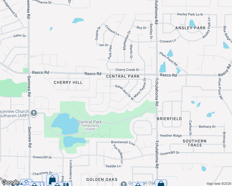 map of restaurants, bars, coffee shops, grocery stores, and more near 1711 Sarah Ann Drive West in Southaven