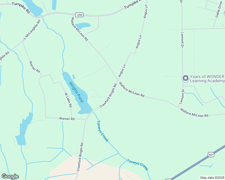 map of restaurants, bars, coffee shops, grocery stores, and more near 1402 Crawford Wright Road in Raeford