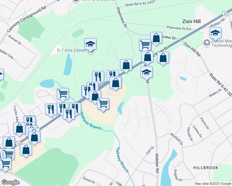 map of restaurants, bars, coffee shops, grocery stores, and more near 200 Dawn Redwood Drive in Spartanburg